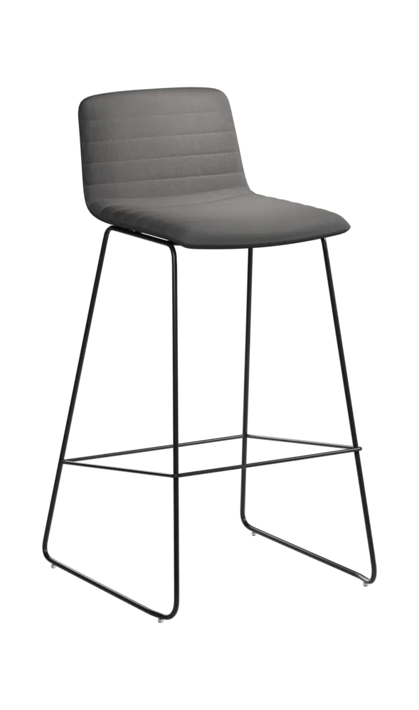 ARCA BAR BLACK, židle barová, látka šedá